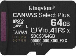 Карта памяти MicroSDXC 64Gb Kingston SDCS3/64GBSP