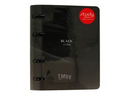 Тетрадь B5 120 л., клет. "Monochrome песок" на кольцах, иск. кожа, черный Be Smart N5210