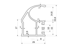 Профиль алюминиевый латунь брашированная вертикальный открытый AKS 120505