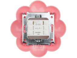 Выключатель Kranz Happy Цветок KR-78-0623 (белый/розовый)