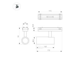 Трековый светильник Arlight MAG-VIBE-SPOT-R55-18W Day4000-MIX BK 24deg / 044190