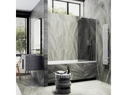 Стеклянная шторка для ванны MaybahGlass MGV-134-1у (графитовое стекло/белый матовый)