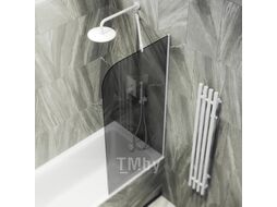 Стеклянная шторка для ванны MaybahGlass MGV-134-1у (графитовое стекло/белый матовый)