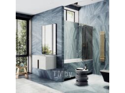 Стеклянная шторка для ванны MaybahGlass MGV-140-3у (графитовое стекло/золотой)