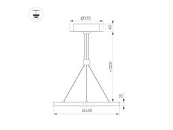 Потолочный светильник Arlight SP-CONGO-CAN-1-R400-24W Warm3000 GD 120deg / 046209