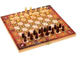 Набор настольных игр Sima-Land 3 в 1 Узоры: нарды, шашки, шахматы / 1267615