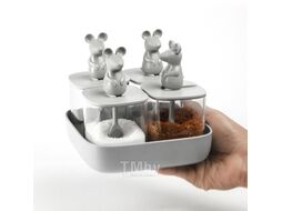 Набор емкостей для хранения Qualy Mouse Seasoning / QL10366-CL-GY (4шт)