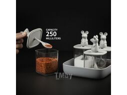 Набор емкостей для хранения Qualy Mouse Seasoning / QL10366-CL-GY (4шт)