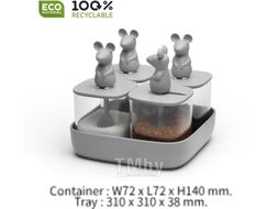 Набор емкостей для хранения Qualy Mouse Seasoning / QL10366-CL-GY (4шт)
