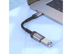 Кабель/переходник Hoco UA24 Type-C-USB 3.0 (металлик)