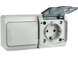 Блок выключатель+розетка Tokov Electric ОП Nix / TKE-NX-V1RZ-C06T-IP54
