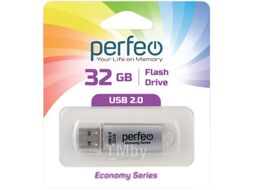 Usb flash накопитель Perfeo 32GB E01 / PF-E01S032ES (серебристый)