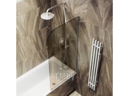 Стеклянная шторка для ванны MaybahGlass MGV-150-5у (бронзовое матовое стекло/хром матовый)