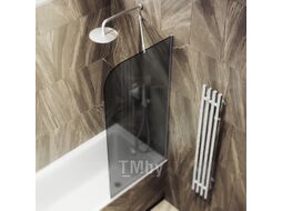 Стеклянная шторка для ванны MaybahGlass MGV-153-5у (графитовое матовое стекло/хром матовый)