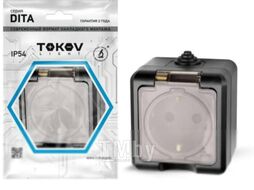 Розетка Tokov Electric Dita TKL-DT-R1Z-C14T-IP54 (карбон)