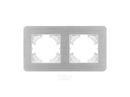 Рамка для выключателей и розеток Arlight FRM-AKIRY-AL-2-SR / 049724