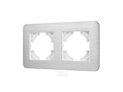 Рамка для выключателей и розеток Arlight FRM-AKIRY-AL-2-SR / 049724