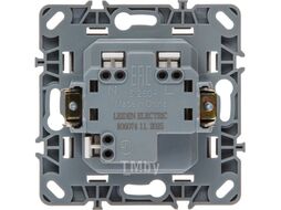 Розетка 1-ая (скрытая, механизм, с/з) алюминий, Steen, LEIDEN ELECTRIC 806074