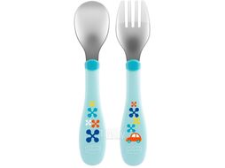 Набор столовых приборов Chicco Metal Cutlery 340624053 (голубой)