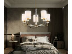Люстра Ambrella LH71500/5 BS/FR (латунь/белый матовый)