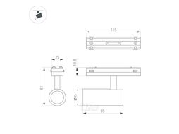 Трековый светильник Arlight MAG-VIBE-SPOT-R35-8W Day4000-MIX BK 24deg / 044168
