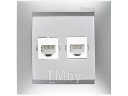 Розетка Simon 1591593-033 (алюминий)