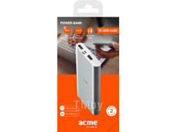 Портативное зарядное устройство Acme PB15S Powerbank 10000mAh Silver / 503340