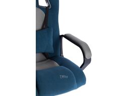Кресло геймерское Tetchair Driver флок (ткань синий/серый 32/TW-12)