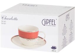 Чашка с блюдцем Gipfel Charlotte 51566 (белый/красный)