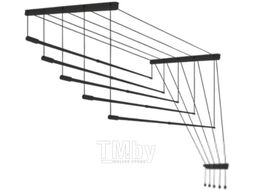 Сушилка для белья Comfort Alumin Group Потолочная 5 прутьев Black Style Telescop 140-250см (алюминий)