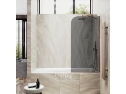Стеклянная шторка для ванны MaybahGlass MGV-128-2у (графитовое стекло/бронзовый)