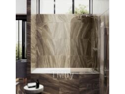 Стеклянная шторка для ванны MaybahGlass MGV-135-4у (бронзовое стекло/хром глянцевый)