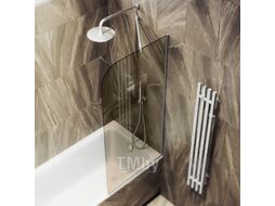 Стеклянная шторка для ванны MaybahGlass MGV-147-5у (бронзовое стекло/хром матовый)