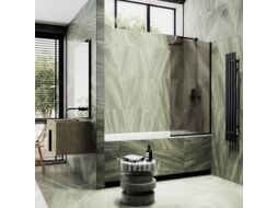 Стеклянная шторка для ванны MaybahGlass MGV-249-6у (бронзовое матовое стекло/черный)