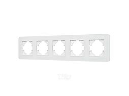 Рамка для выключателей и розеток Arlight FRM-OMALI-SFGS-5-WH / 049720