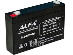 Аккумуляторная батарея ALFA battery SL6-9 (6V-9Ah)