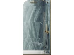 Стеклянная шторка для ванны MaybahGlass MGV-126-3у (прозрачное стекло/золотой)