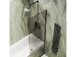 Стеклянная шторка для ванны MaybahGlass MGV-250-6у (бронзовое стекло/черный)