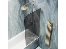 Стеклянная шторка для ванны MaybahGlass MGV-141-3у (графитовое матовое стекло/золотой)