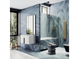 Стеклянная шторка для ванны MaybahGlass MGV-65-3ш (прозрачное стекло/золотой)