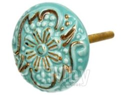 Ручка для мебели Blumen Haus Римская / 66087 (бирюзовый/золото)