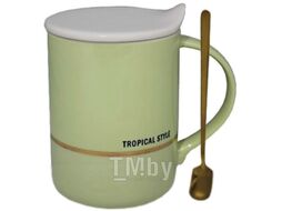 Кружка с ложкой Lenardi 106-016 (с крышкой)