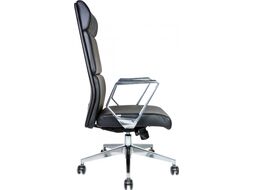 Кресло офисное Norden Лондон Люкс / ZR8637H-408 (хром /черная экокожа)