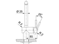 Смеситель Atlas Neo, нержавеющая сталь FRANKE 115.0521.438