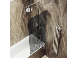 Стеклянная шторка для ванны MaybahGlass MGV-146-4у (графитовое стекло/хром глянцевый)