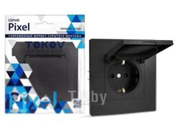Розетка Tokov Electric Pixel TKE-PX-R1ZSW1-C14 (карбон)