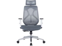 Кресло офисное Norden Имидж Grey / YS-0817H(D+T)W (белый пластик/серая сетка)