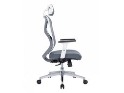 Кресло офисное Norden Имидж Grey / YS-0817H(D+T)W (белый пластик/серая сетка)