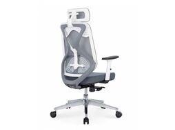 Кресло офисное Norden Имидж Grey / YS-0817H(D+T)W (белый пластик/серая сетка)