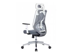 Кресло офисное Norden Имидж Grey / YS-0817H(D+T)W (белый пластик/серая сетка)
